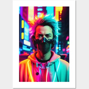 Abstract Cyberpunk Man Posters and Art